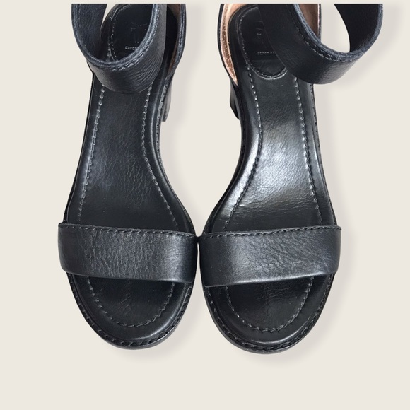Frye Black Leather Brielle Chic Ankle Sandal Heels - Picture 11 of 16